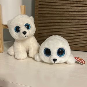 Lot of Two Ty Beanie Boos - Icy and Arctic